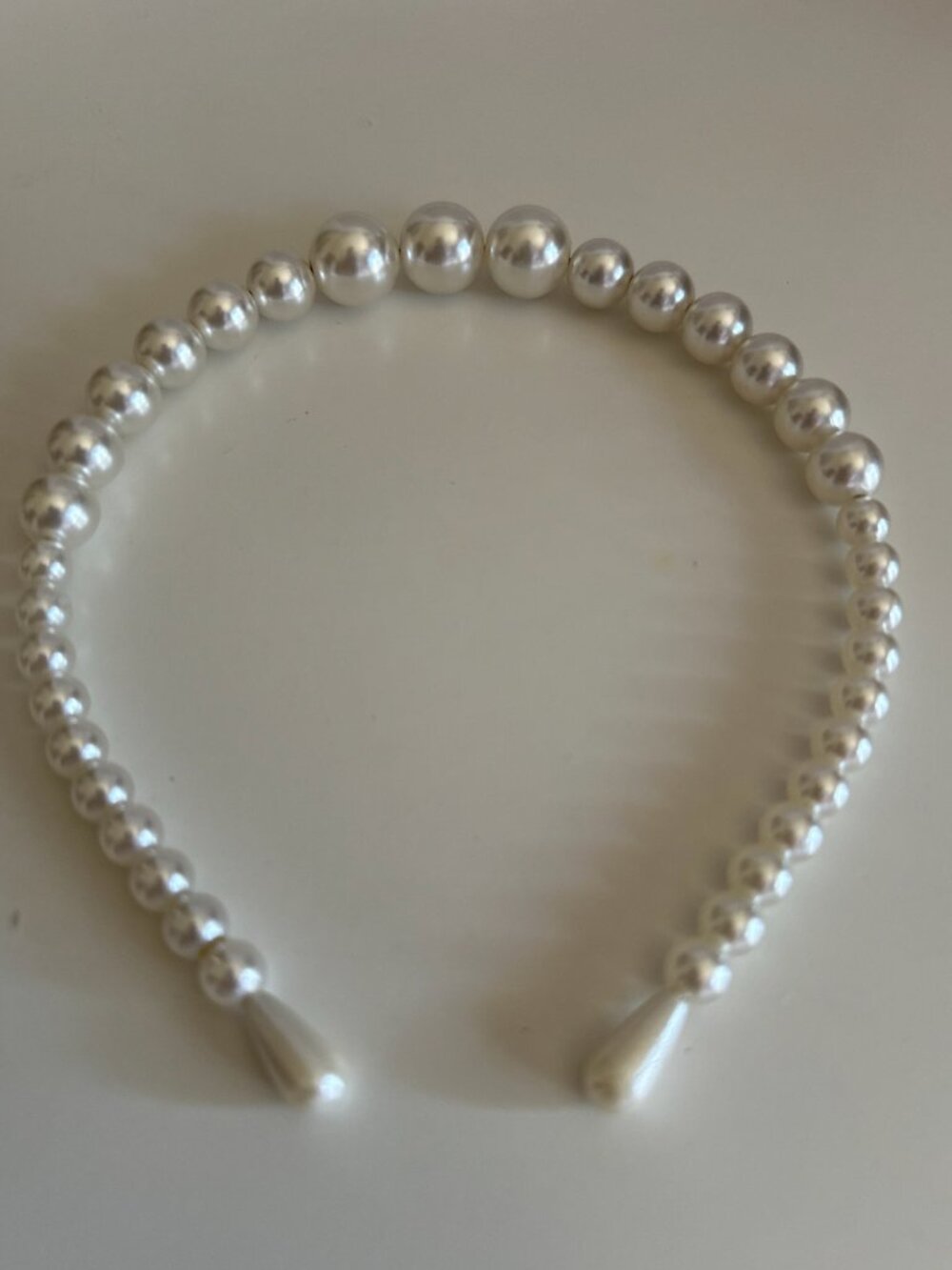 Elegant Faux Pearl Headband – White
